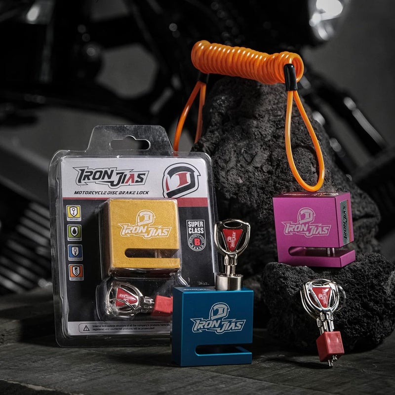 Grapelet Motorcycle Disc Lock Anti-Theft Wheel Brake Lock Waterproof Alloy with Reminder Cable and 2 Keys, Alarm-Free for Motorbike, E-Scooter, Mountain Bike - Image 2